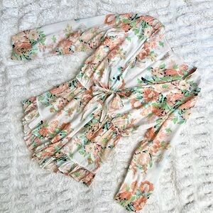 Anthropologie Raga Floral Long Sleeve Romper
